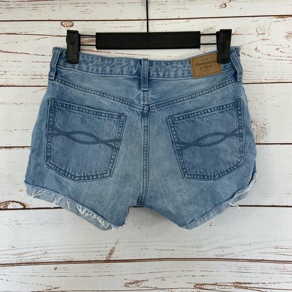 Abercrombie & Fitch 00 Distressed Cutoff Mid Rise Denim Jean Shorts - Picture 3 of 5